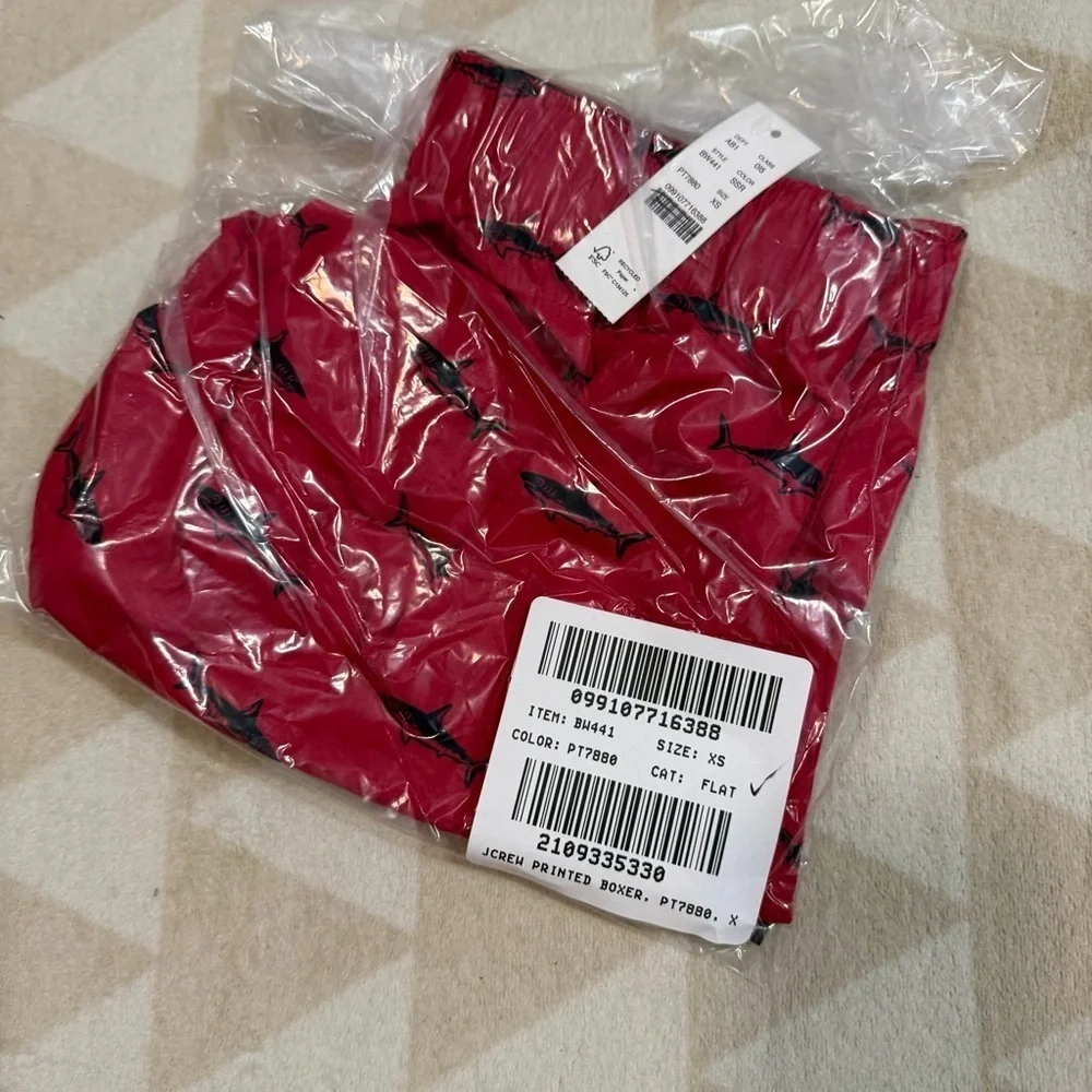J crew printed boxers red sharks